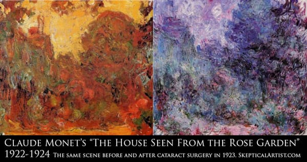 Did the ability to see UV lead Monet to paint with a more blueish palette ?
